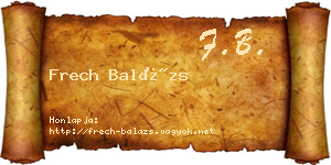 Frech Balázs névjegykártya