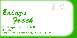 balazs frech business card